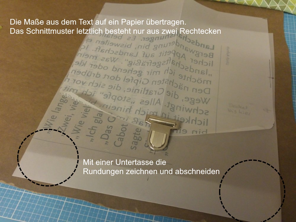 Schnittteile für die Snappap Tasche aus Papier vorbereiten